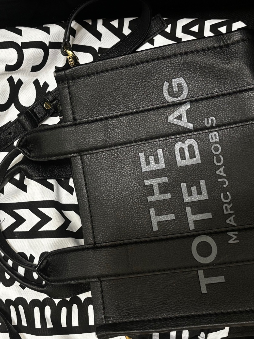 Marc Jacobs Black Leather 'The Tote Bag' Shoulder Tote